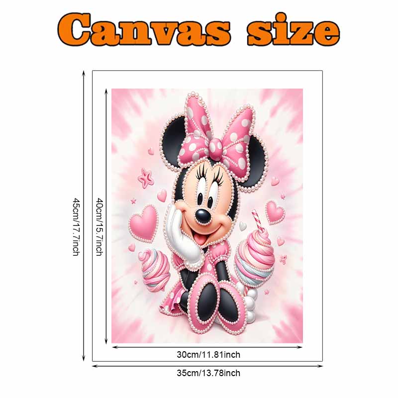Disney Pearl Art Painting Home Wall Decor Minnie Mouse Pearl Gemstone Picture Crafts Adult/Beginner Gift Creative Home Decor Unframed