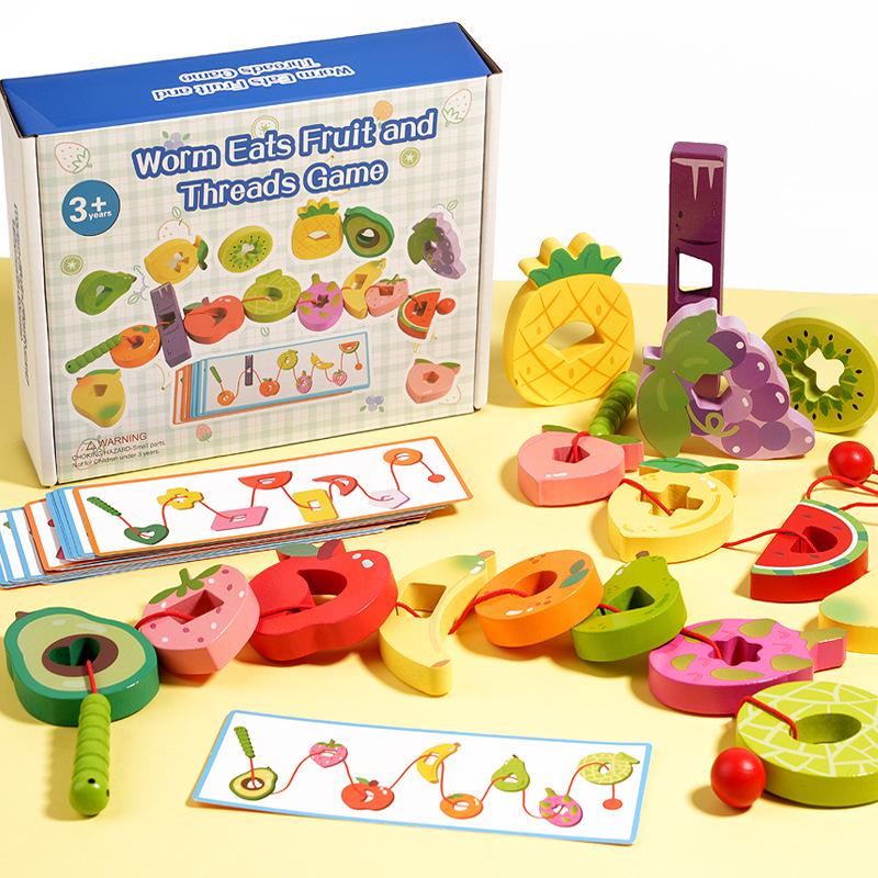 Fruit Skewers Bead Threading Caterpillar - Early Learning Toys for Kids