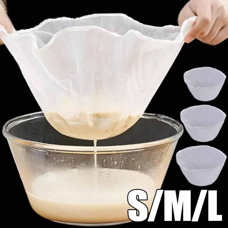 Soy Wine Nylon Filter Bags Nut Milk Tea Coffee Yogurt Filter Net Mesh Bag Kitchen Food Reusable Nylon Filter Bags Strainer6