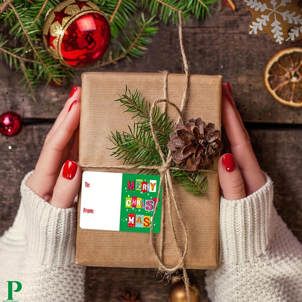 250/500 Autocollants Cartes de Vœux de Noël Festives et Décorations d'Artisanat, Finition Pailletée Auto-Adhésive, Autocollants Vintage Couleurs Assorties