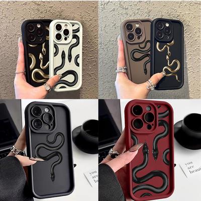 Custodia Morbida Sky Eye Ladder per infinix Note 30 Hot 50 40 Smart 7 8 9 OnePlus Google Tutti i modelli infinix Custodie per Telefono Cover NY25 Design Serpente Nero Oro