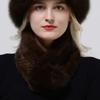 Hot Sale Rex Rabbit Fur Hats Scarf Set Elastic Knitted Winter Hat Women Genuine Warm Fur Caps Luxury Woman Fox Fur Bucket Hat