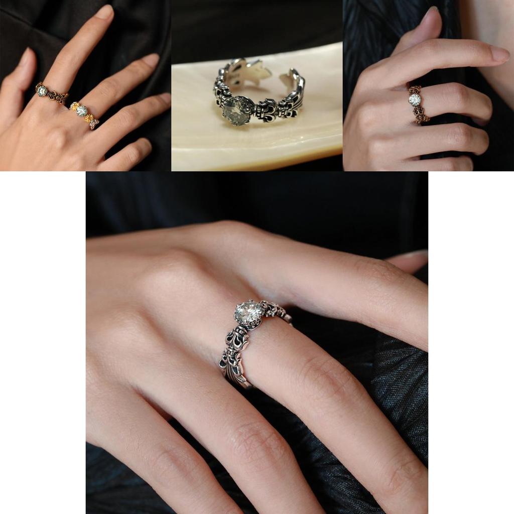 Unique And Trendy Iris Blue Moissanite Ring For Women Stylish Vintage Adjustable Design