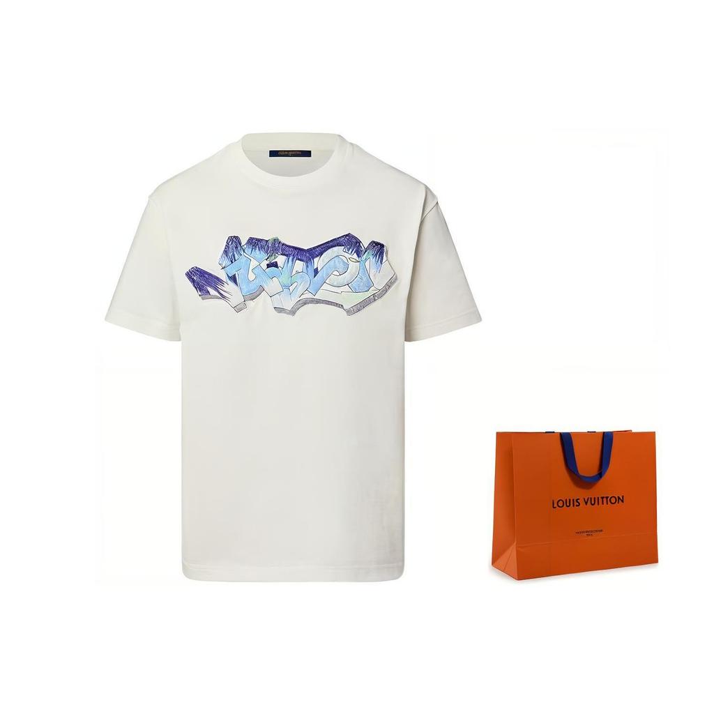 Louis Vuitton 3D Lv Graffiti Embroidered T Shirt 1AA54K