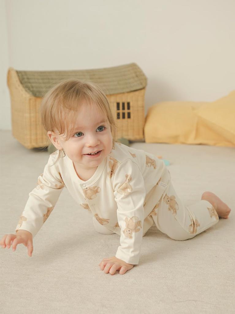 Gelato Pique Baby Long Sleeve Romper PBCO259087 BEG 80