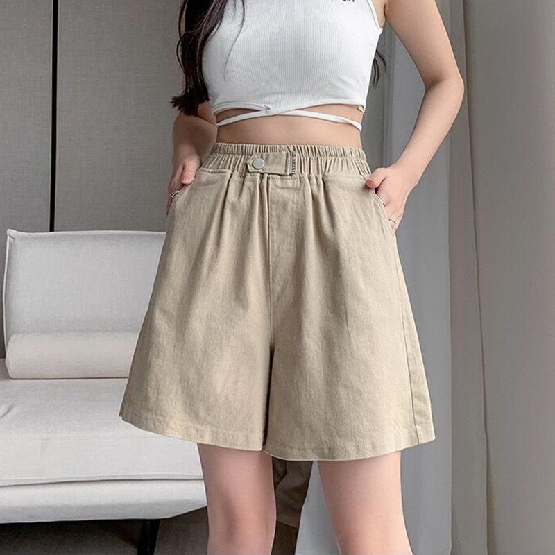 Women s Summer A-line Washed Denim Shorts - Pure Cotton, Loose Fit, Mid-length, Wide-leg, Versatile, Korean Style. S (70-90 jin)