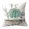 Office Chair Cushion Home Pillow Case Ins Plush Printed Pillow Case Green Plant Nordic Style Pillow