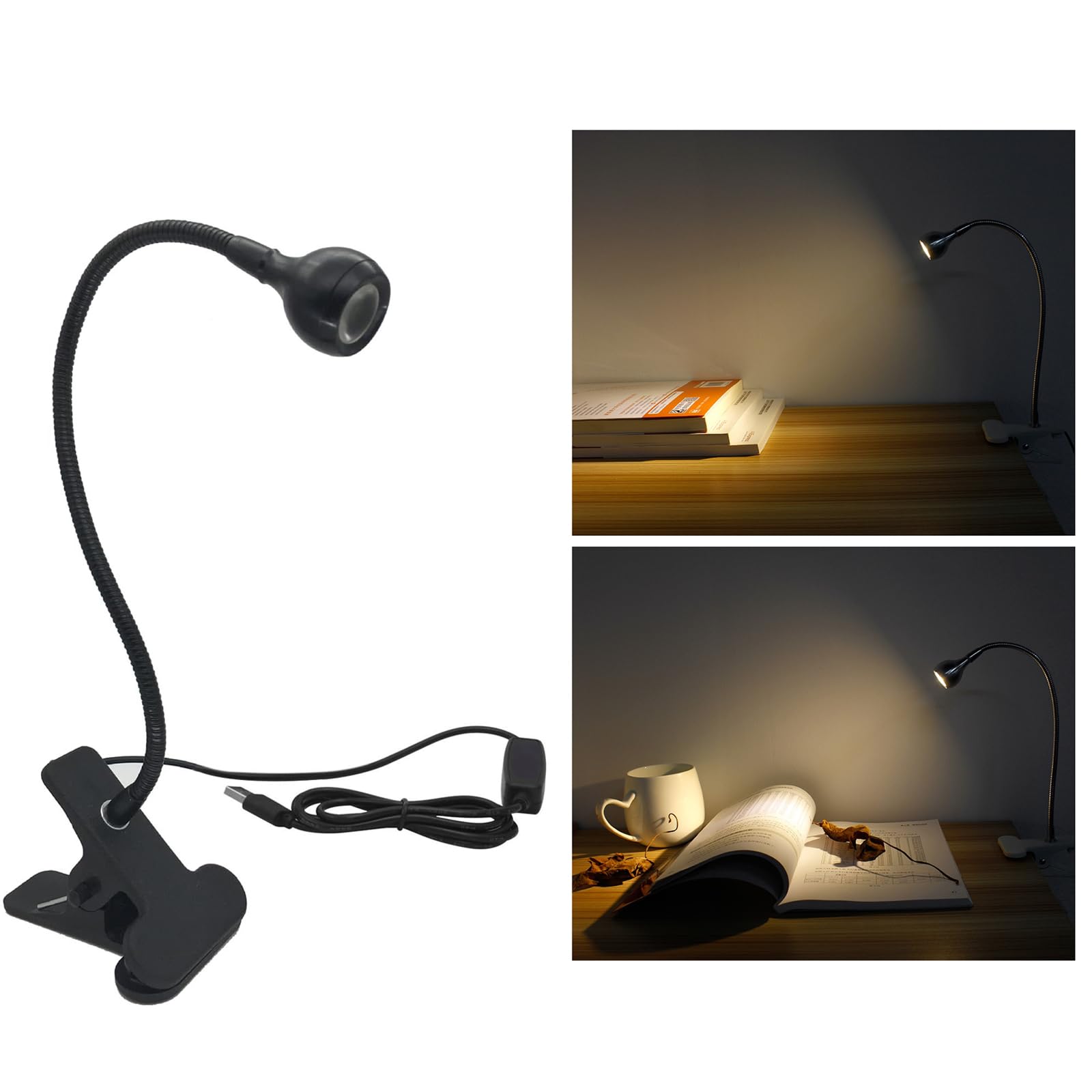

Clip-on LED Desk Light, 4-Level Dimming, Warm White, 360° Rotation, USB Light, Energy Saving, Eye-Friendly, Reading Light, Desk Lamp, Clamp Light,