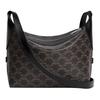 Celine Triomphe Logo Print Design Calfskin Shoulder Bag Women Shoulder Bag Black 122332GUK