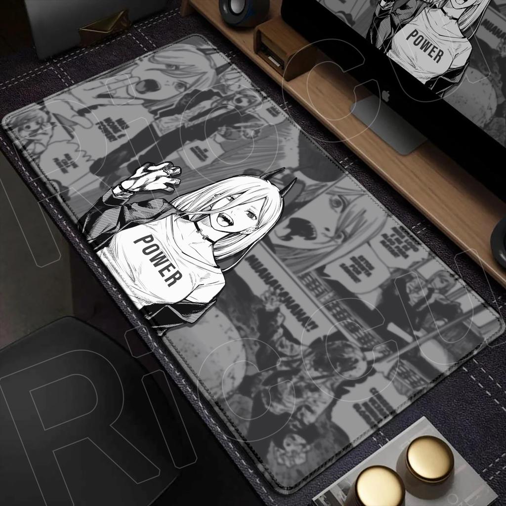 Kawaii Anime Girls Reze Mousepad XXL Laptop Gamer Non-slip Desk Mat 900x400mm Comic Style Chainsaw Man Office Speed Keyboard Pad