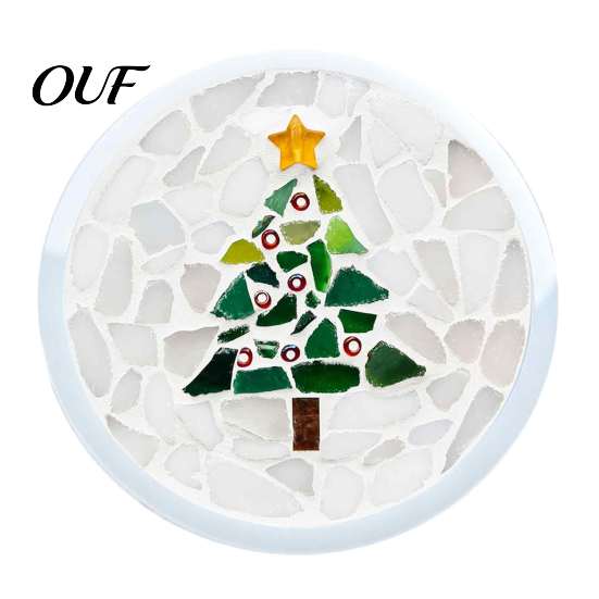 Creative Parent Child Interaction DIY Acrylic Coaster Making Kit, Christmas Theme Decorative Craft, Waterproof Drink Set Table Mat for Holiday