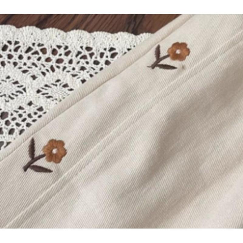 Childrens Spring and Autumn Embroidery Design Casual Pants Cute Athleisure Pants for Middle and Small Children