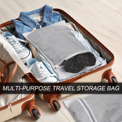 uxcell Mesh Laundry Bag, Basket, Mesh Bag with Drawstring, Fine Net, Small Machine Washable, Mesh Washing Bag for Travel and Laundry, 30cm x 40cm