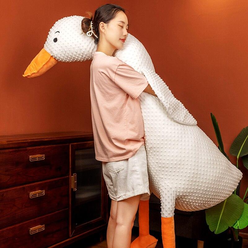 1ks 50 -120 cm Krásné plyšové hračky Husí Měkký polštářek na spaní zvířátka Kawaii Bílý polštářek s husou pro děti Dárek k narozeninám pro miminko