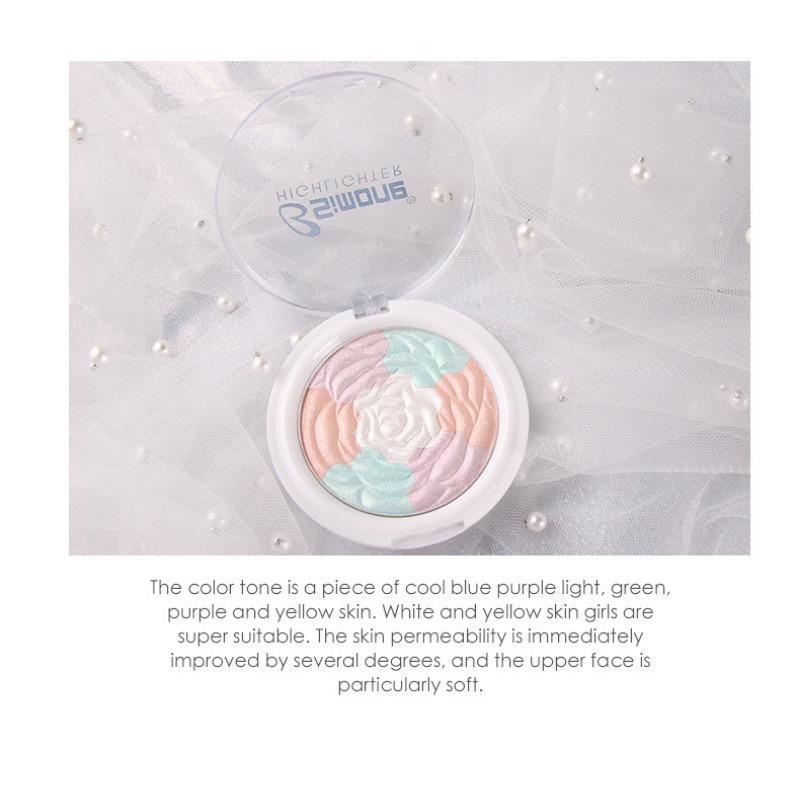Moda culori mixte Pearl Rose Disc Highlighter Hrănire pentru piele Lumină complementară Iluminare naturală Discuri de iluminare