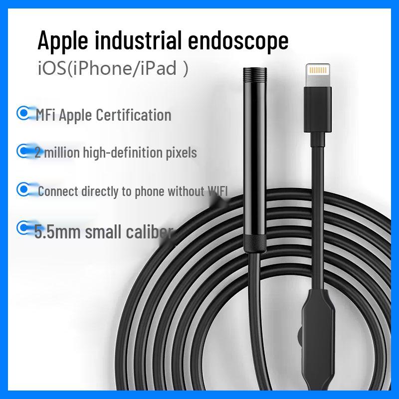 Apple & Android-Compatible Waterproof HD Endoscope Camera