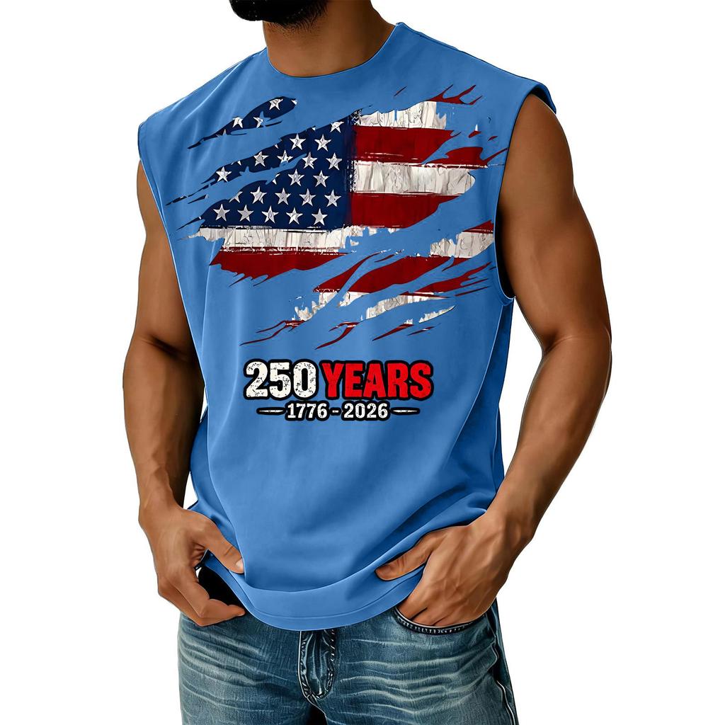 Men's Casual Independence Day Printed Tank Top