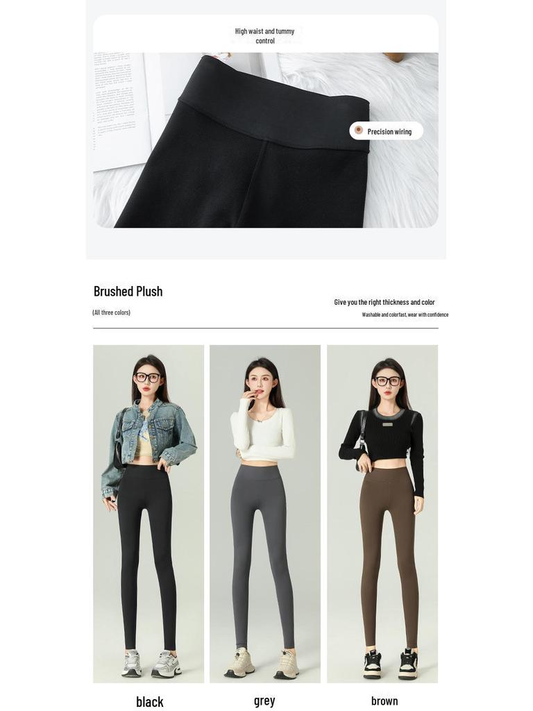 Pantalon de Yoga Chaud Taille Haute pour Femme: Leggings élastiques requin avec polaire de lapin pour l'extérieur et pour remonter les hanches