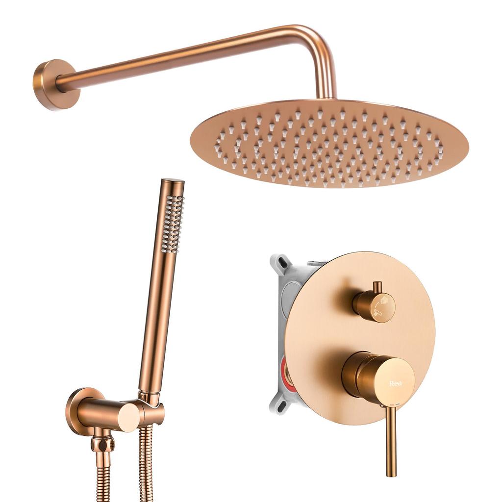 Zestaw natryskowy podtynkowy lungo miedź szcz+ box sku rea-p8809