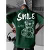 Trendiges Sommer-Herren-T-Shirt mit personalisiertem Teddybär-Print, mikroelastisch, bequem, atmungsaktiv, Rundhalsausschnitt, Outdoor-Urban-Top