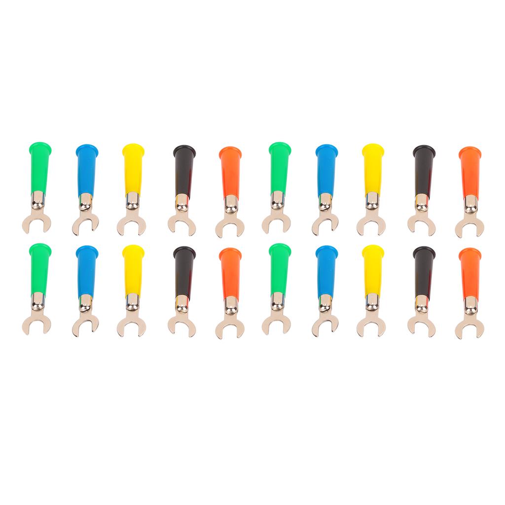 4 Set U Type Wire Connector 6mm Weldable Good Conductivity 5 Color Brass for Binding Post