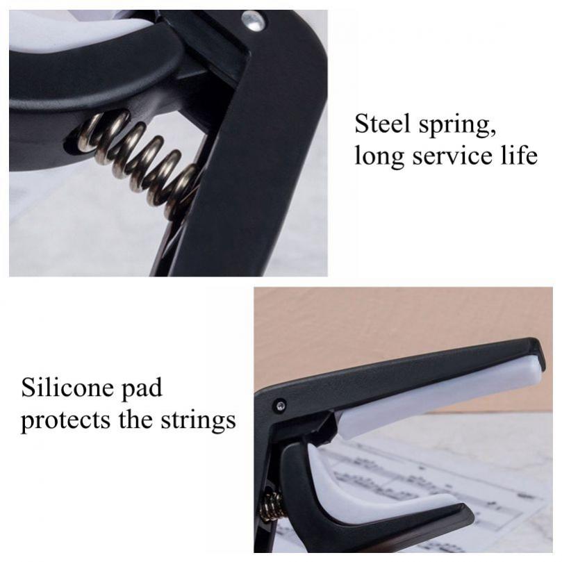 Capo de chitară din plastic, din oțel, pentru chitară electrică acustică, clemă de acordare a ukulelelor cu extractor de știfturi, accesorii pentru piese de chitară