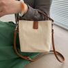 IELGY Ladies Bucket Messenger Bag Simple Atmospheric Canvas