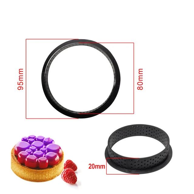 10PCS DIY Tart Ring Perforated Cake Mold Round Mousse Circle Ring French Dessert Bakeware Cutter Pastry Decorating Tools