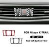 Car Interior Carbon Fiber Emergency Warning Light Switch Panel Decoration Stickers For Nissan X-TRAIL 2014-2018 Accessories