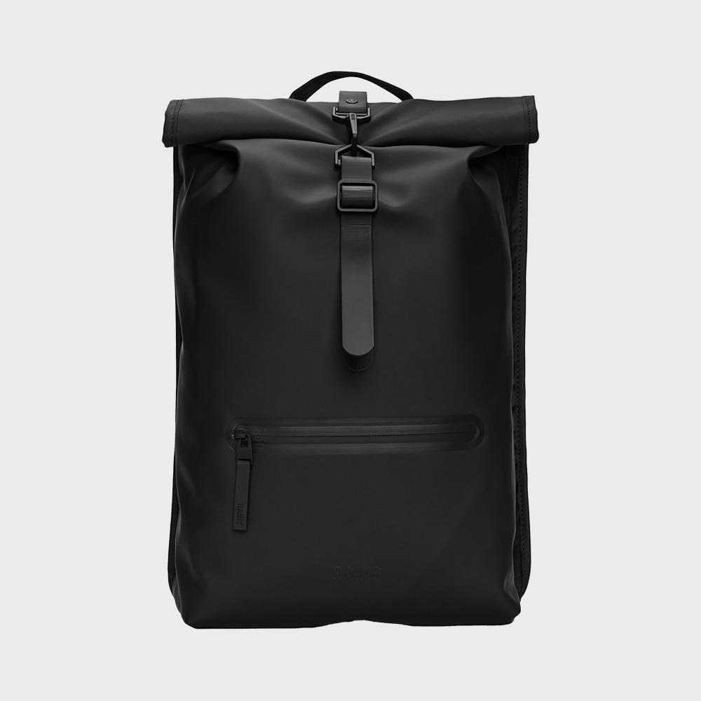Rains Roll-Top Rucksack - Black
