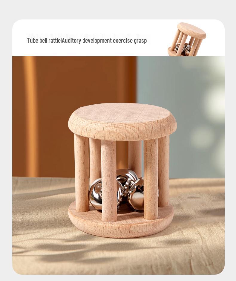 Wooden Geometric Figure Matching Toys and Teething Rattle Set