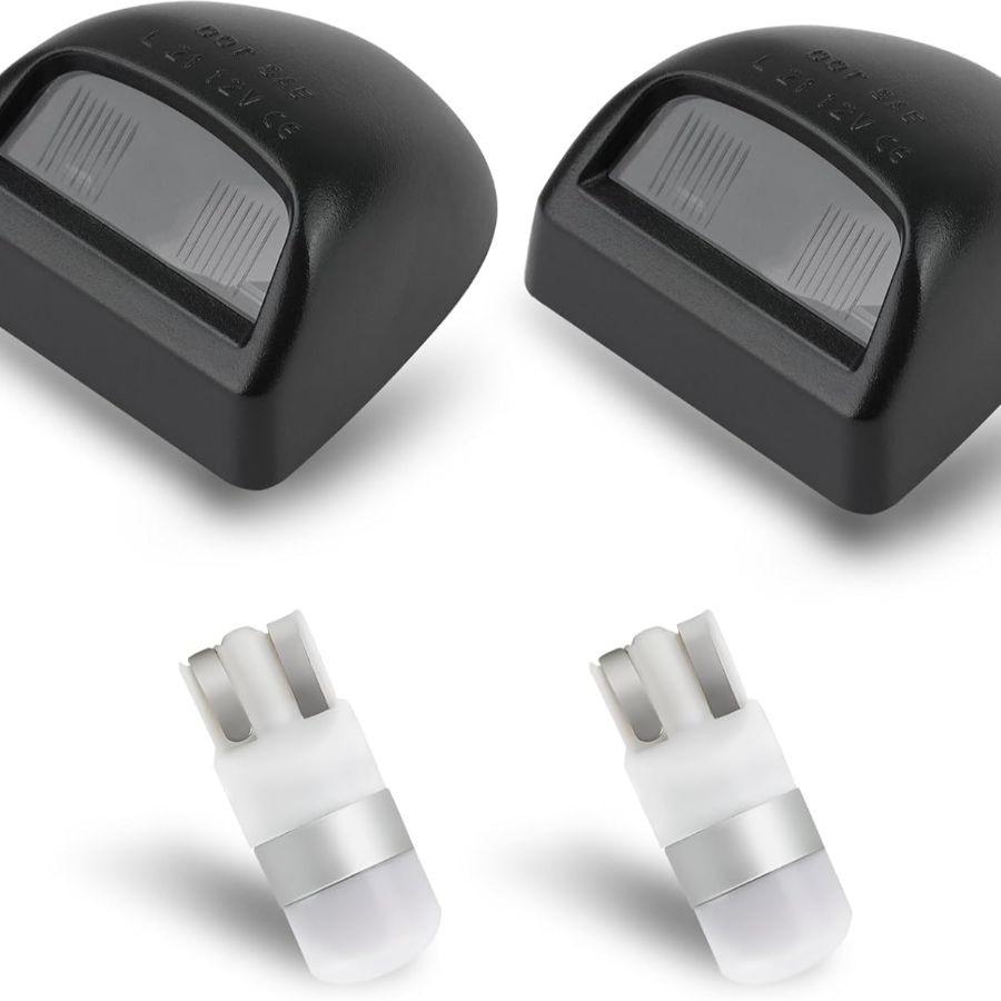 License Plate Lights Tag Lamp with Black Housing Cover 6000K White Bulbs Black