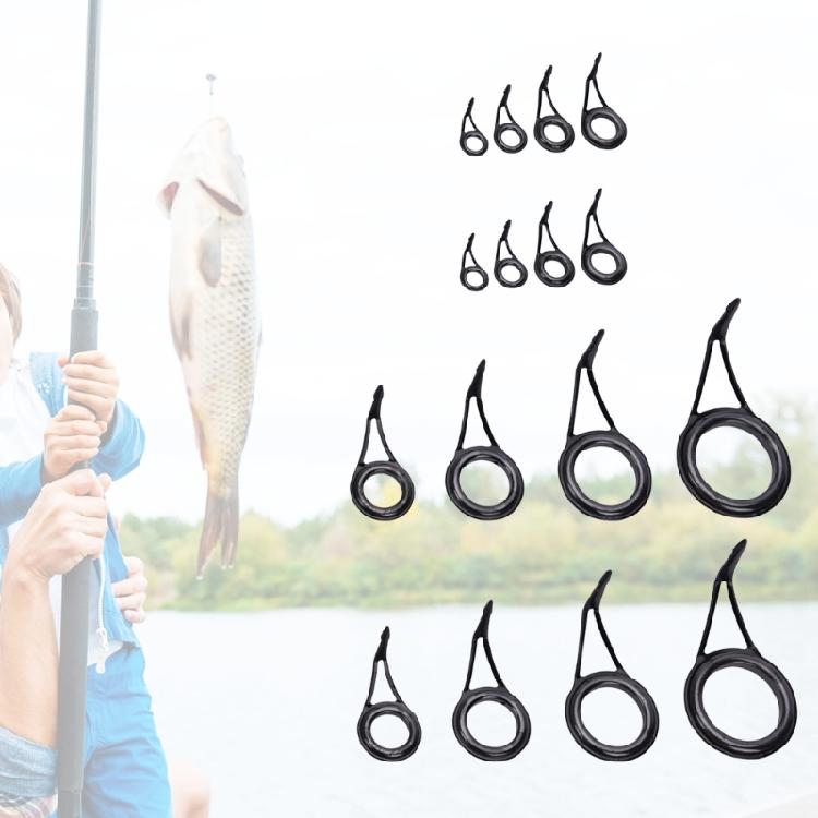 16Pcs Single Leg Ceramic Rings Fishing Casting Poles Guides Set Fishing Rod Guide Tip Circle Rings Eye Easy to Use