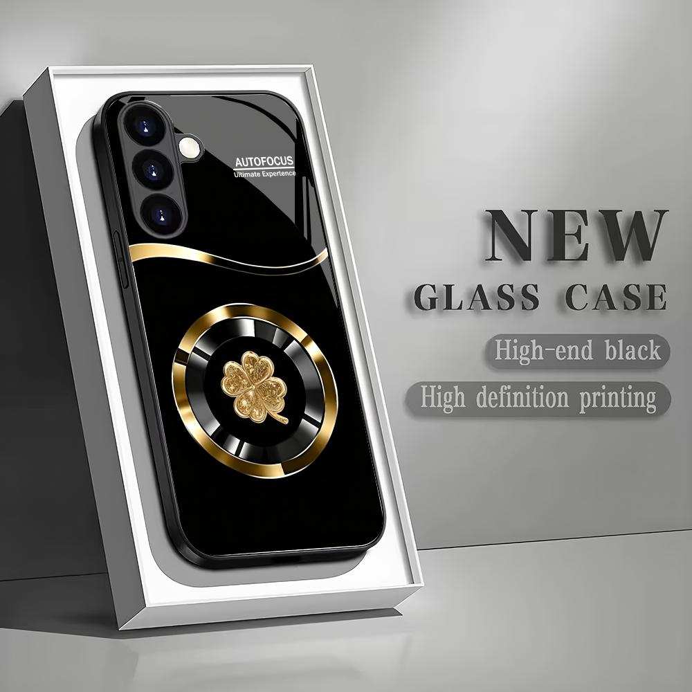 Simple high-end glass phone case suitable for Samsung Galaxy S26 S25 S24 S23 S22 S20 FE/Ultra/Plus anti drop back cover