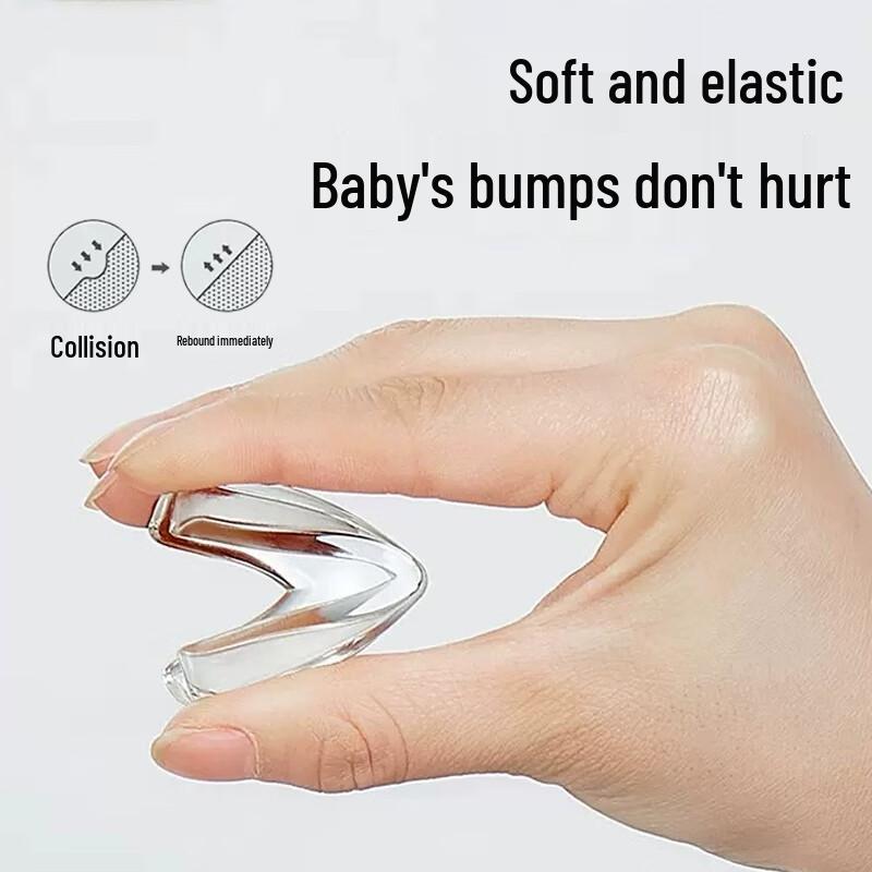 Baby Safety Transparent Silicone T-Shape Corner Protectors, 8-Pack