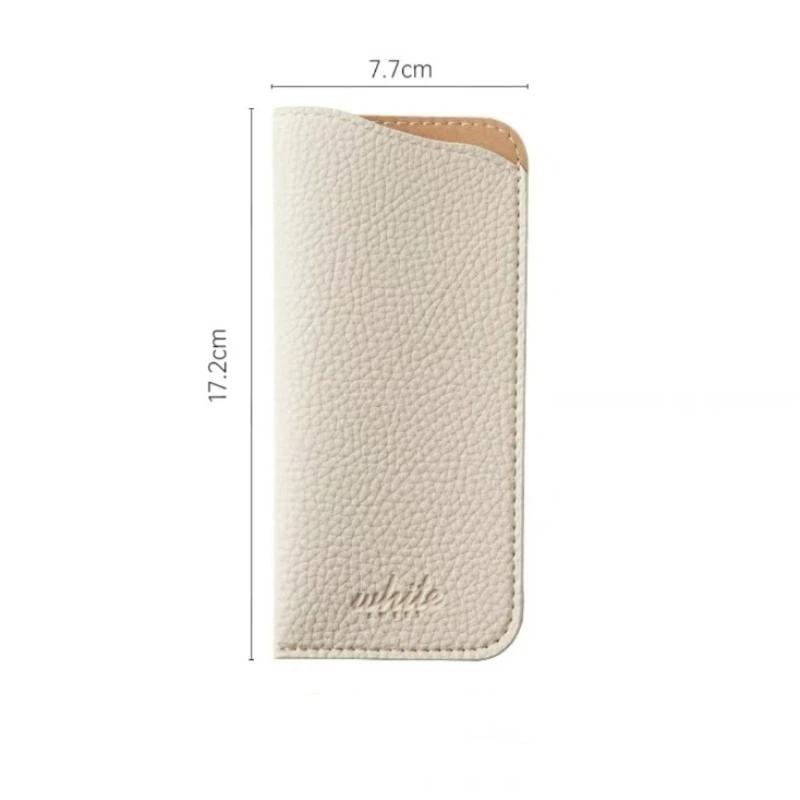 

Portable Pu Leather Sunglasses Pouch Button-Closure Eyeglass Case Soft Glasses Sleeve For Travel Daily Use A4