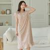 Jjiniya Women'S Cadel Flower 60-Count Pure Cotton Short-Sleeve Pajama Dress