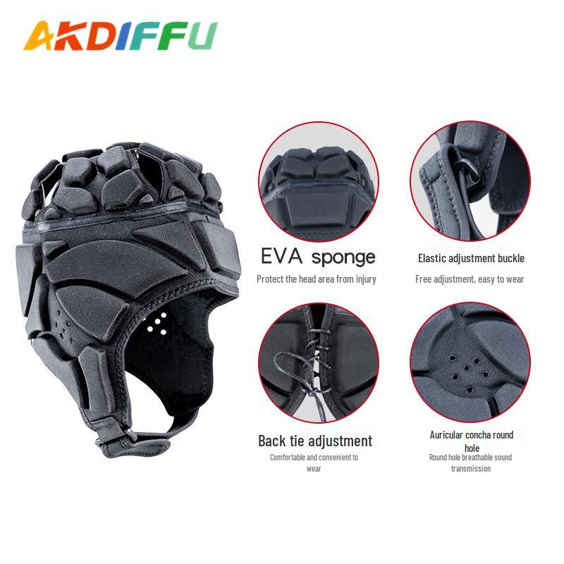 Rugbyhelm im britischen Stil: Aufprallschützende Schutzkopfbedeckung für Torhüter und Soft-Fußballtraining