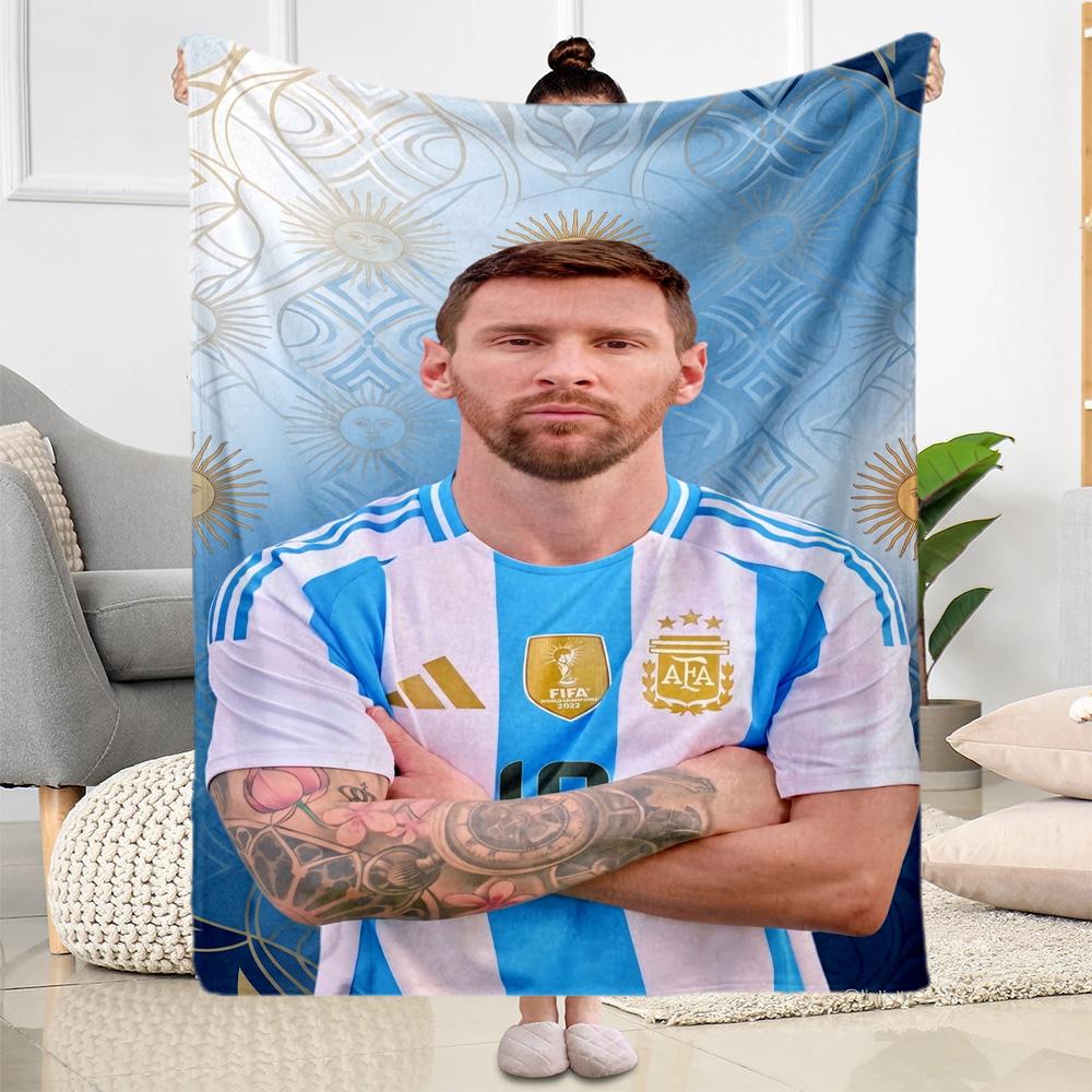 Messi 496 Blanket Ultra-Soft Suitable for Bed Picnics Office Chair All-Season Use Playful Design Gift for Travel Home Birthdays