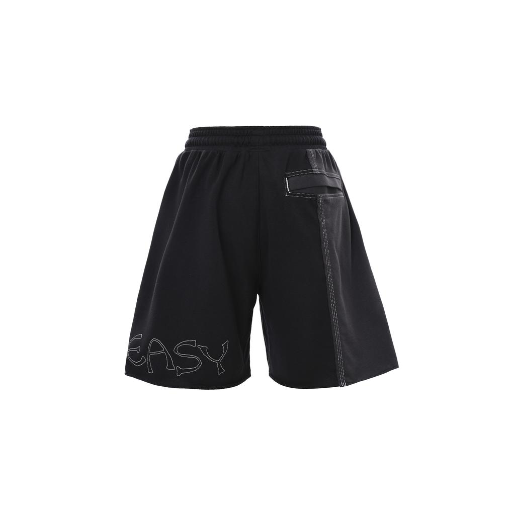 Nike Durant French Terry Breathable Sports Drawstring Solid Color Splicing Embroidered Alphabet Loose Shorts Black Men's DH7374-010