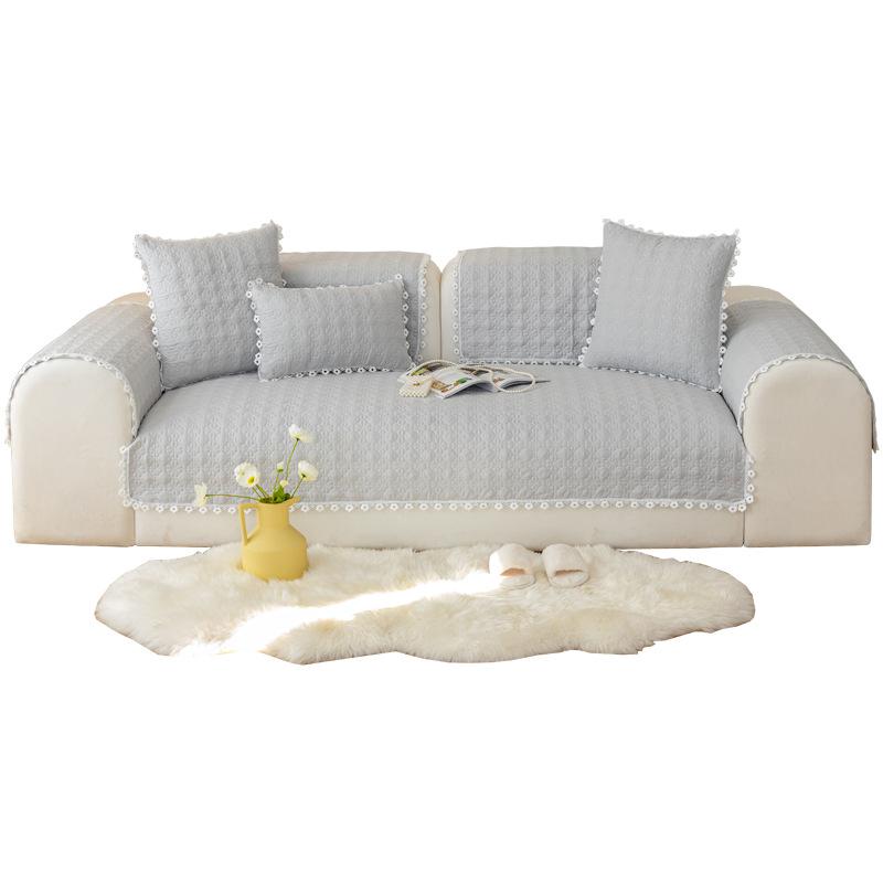 Sofa Cushion Four Seasons Universal Simple and Modern Fabric Craft Living Room Light Luxury Non-Slip Seat Cushion Sofa Cover Slipcover Thickened
