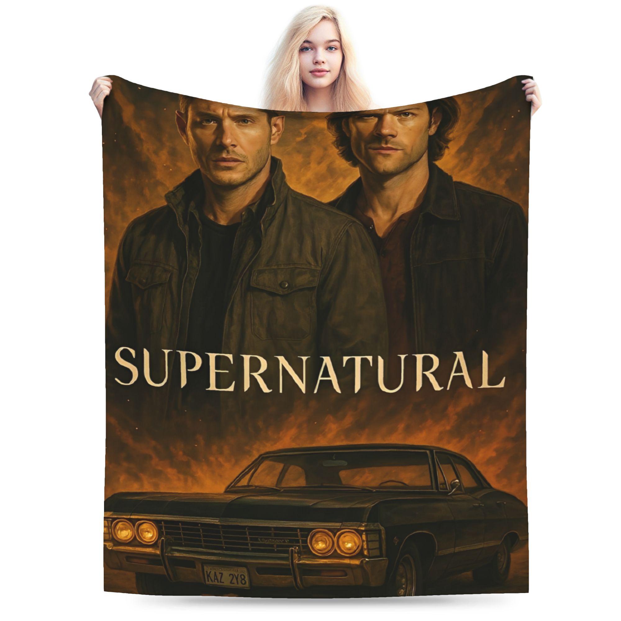 Supernatural Dean Winchester Blanket Soft Graphic Plush Throw Blanket For Child Outdoor Flannel Bedspread Bed Cover 75x90cm