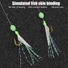 5PCS 6 Hooks Fish Skin String Hooks Carbon Steel Fishing Bait Rigs  Freshwater Fishing
