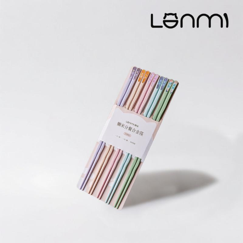 LANMI 5 Pairs Dragon Chopstick 24cm PET+Fiberglass Household Chopsticks Gift Chopsticks From China Tableware Family Supplies