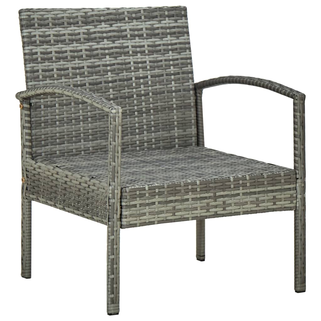 Garden Chair with Cushion Poly Rattan Gray