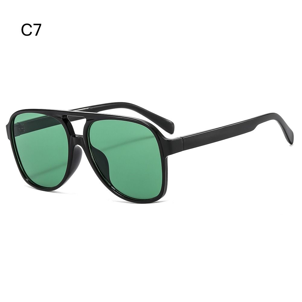 Trendy Double Bridge Oversized Pilot Sunglasses UV400 Protection Classic Big Shades 70s Sun Glasses for Women & Men