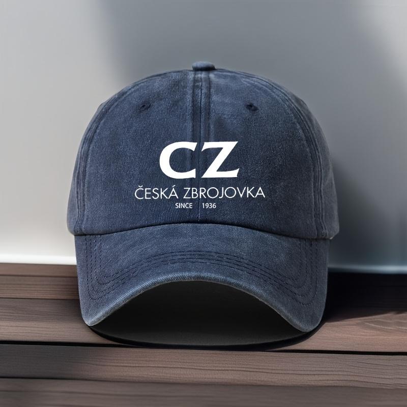 Men  Women Vintage CZ Print Adjustable Baseball Cap  Retro Washable Outdoor Hat Suitable for Casual Wear