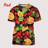 3D Printed Strawberry Orange Kiwi T-Shirt For Men Fruit Pattern Tees Casual Loose Round Neck Short Sleeve T Shirts Kids Tops