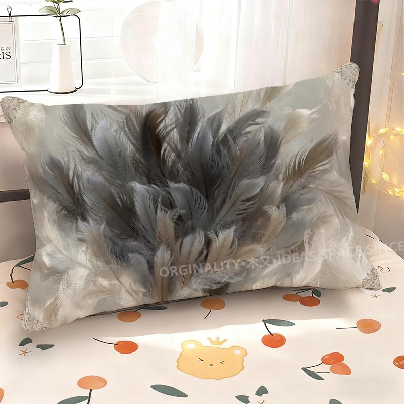 Feathery Patterned Rectangle Pillowcase Suitable For Sofa Bedroom Car Pillow Cover Cushion Rectangular Back Cushion