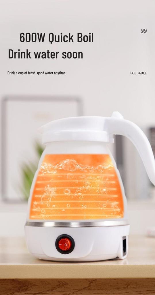 Portable Folding Silicone Electric Kettle - Compact Travel Water Boiler for Dorms & Hotels